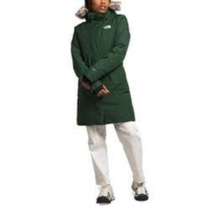 The North Face Womens Arctic Parka Ponderosa Green‎ 3X Long Jacket Coat Fur Hood